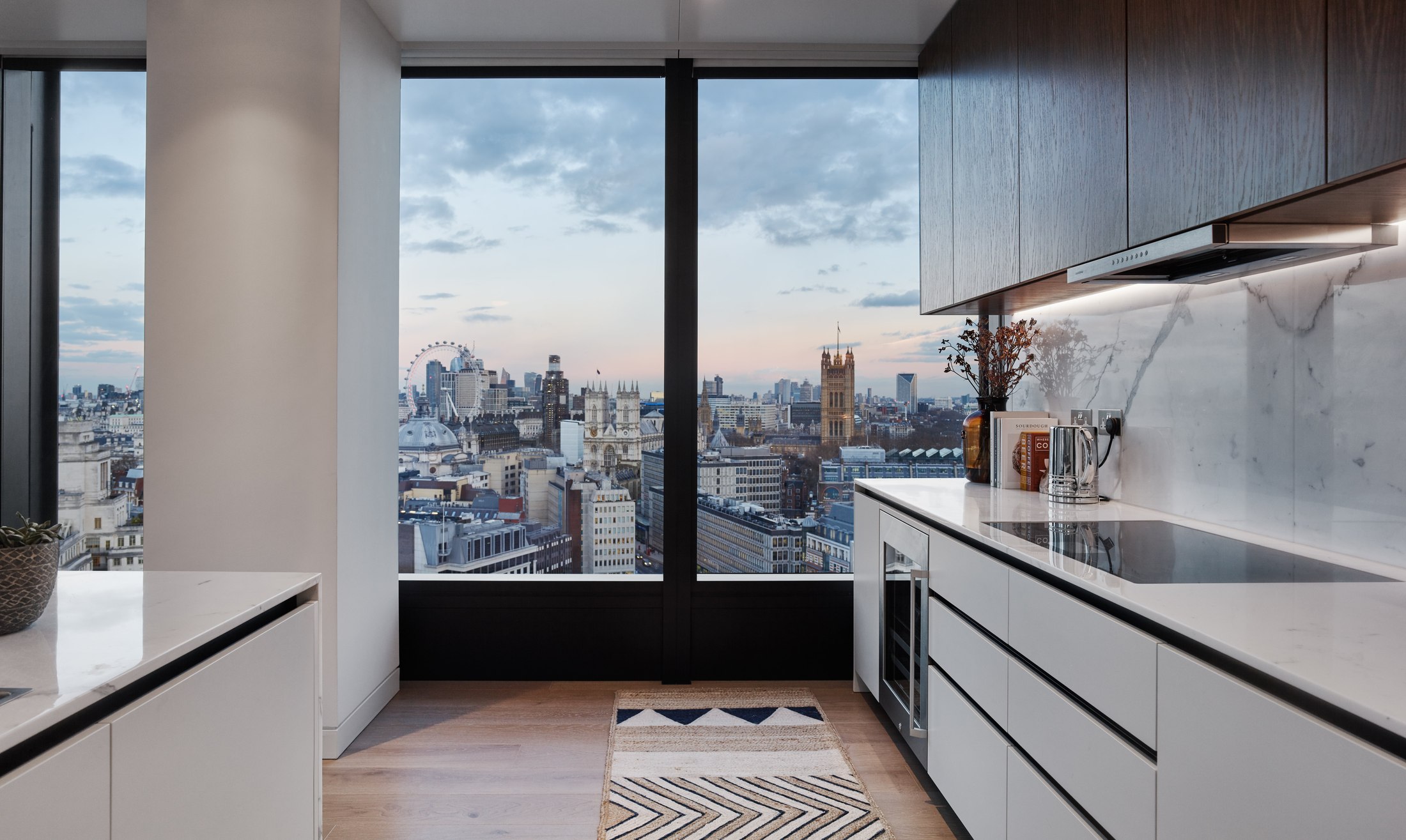 Materials Bianco Bella Glass Stone Bianco Bella, a striking engineered surface — Roma Marble