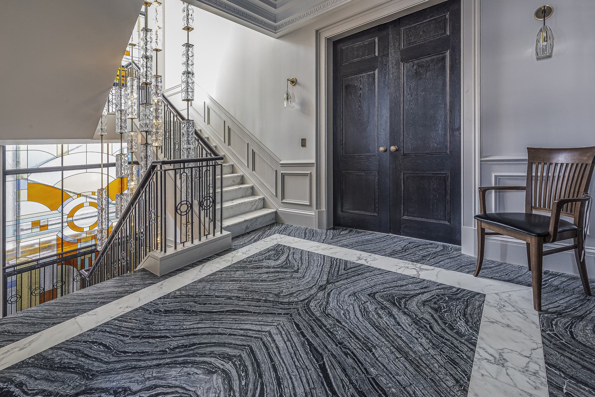Ranulf Road Hall — natural stone by Roma Marble, London