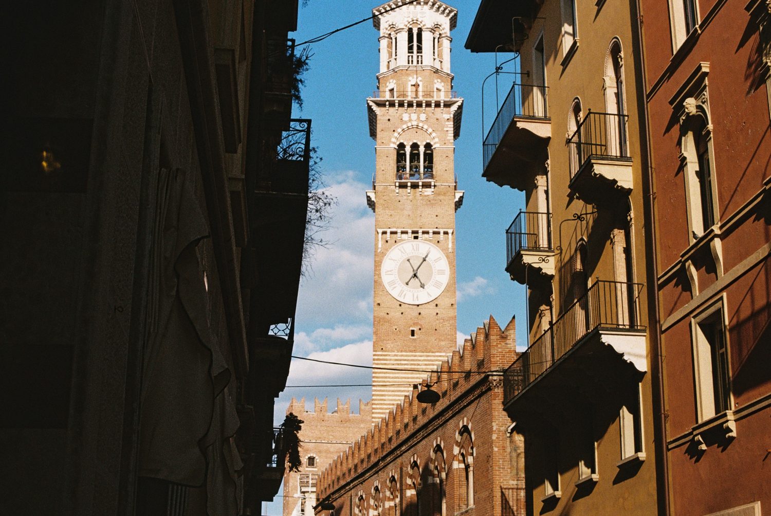 The Torre dei Lamberti above the rooftops of Verona, home of the Marmomac stone show