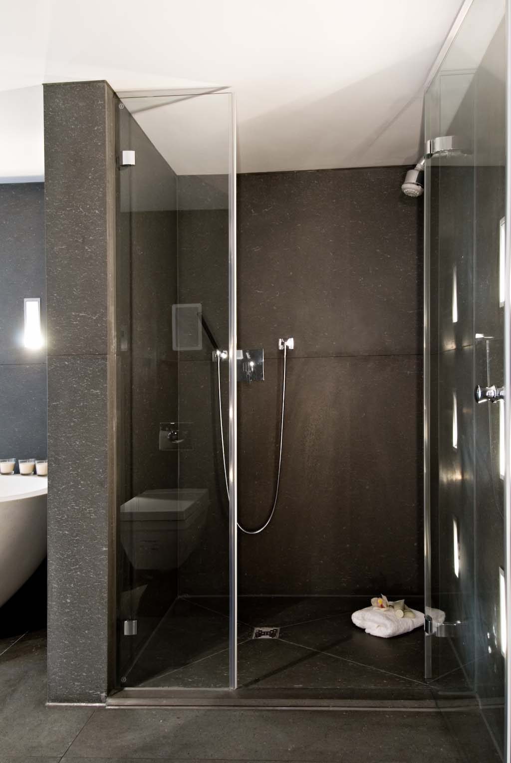 Basaltite bathroom by Roma Marble, London