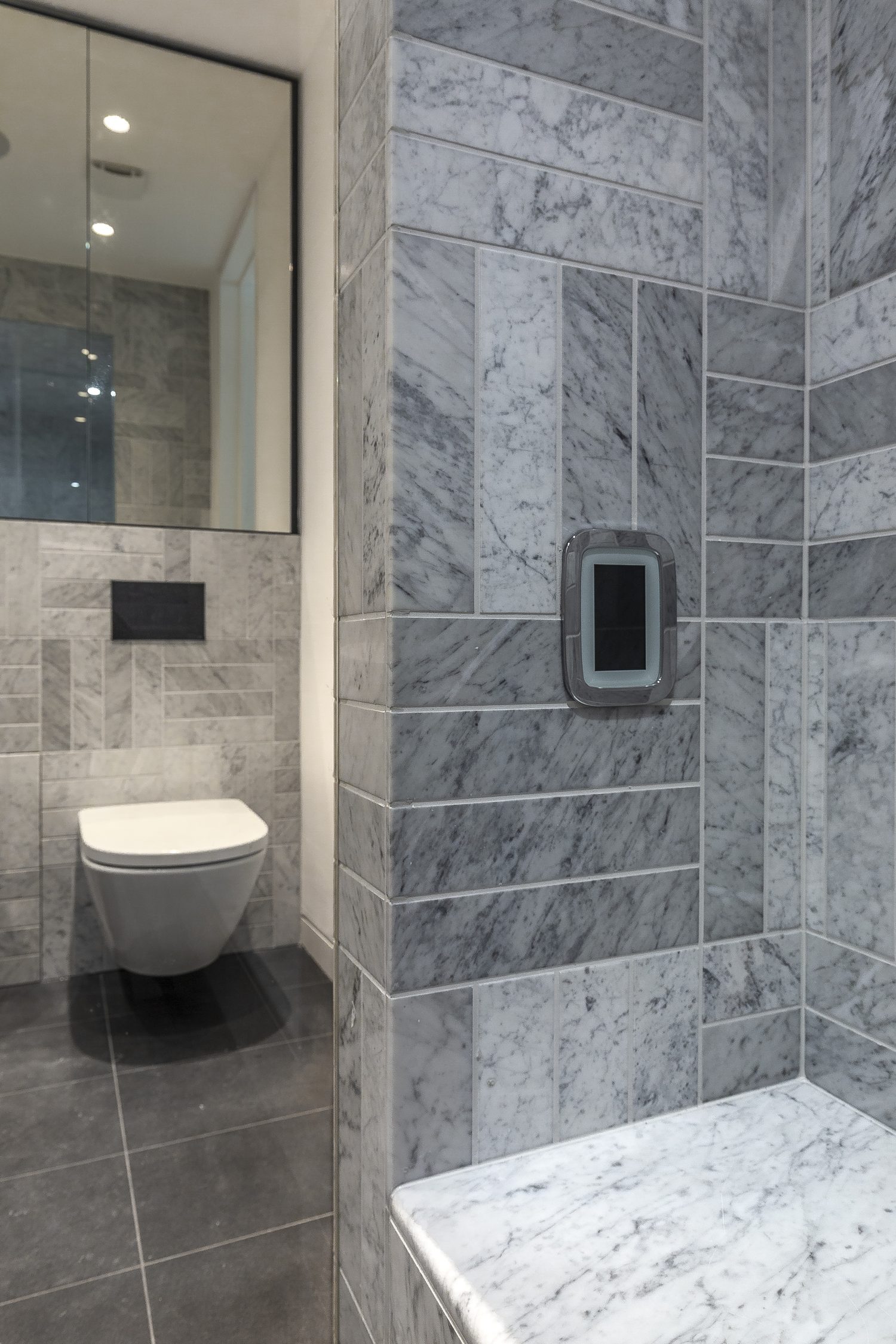 Carrara bathroom by Roma Marble, London