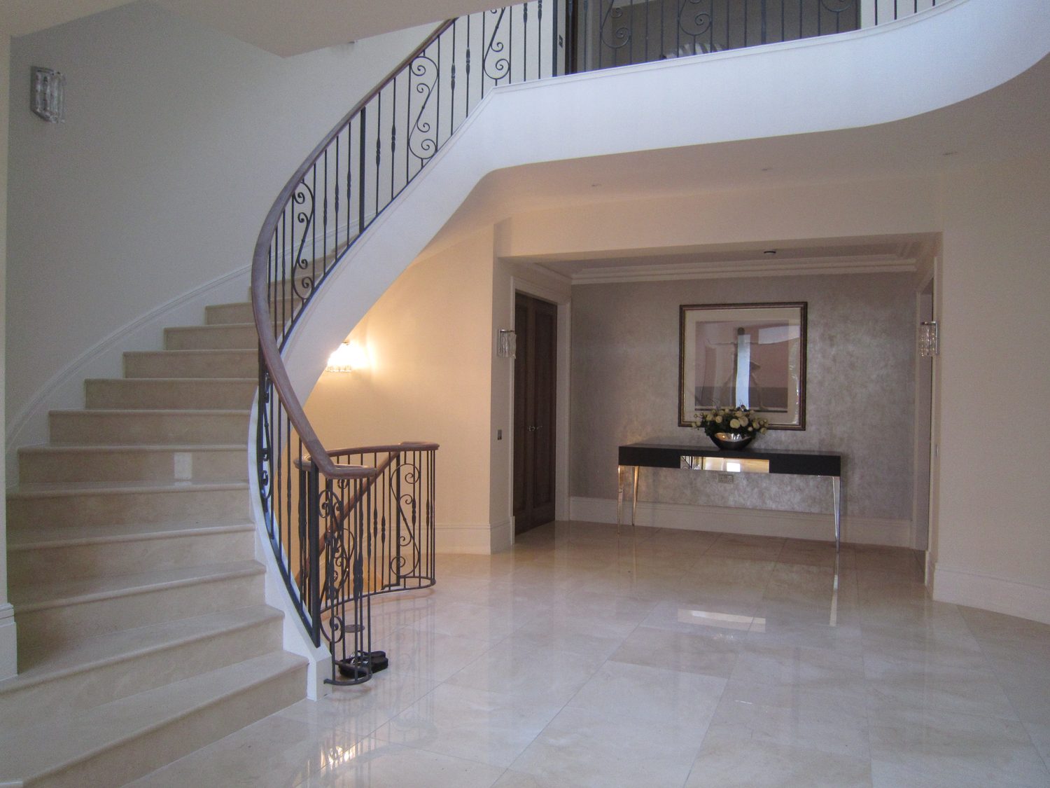 Crema Marfil staircase by Roma Marble, London