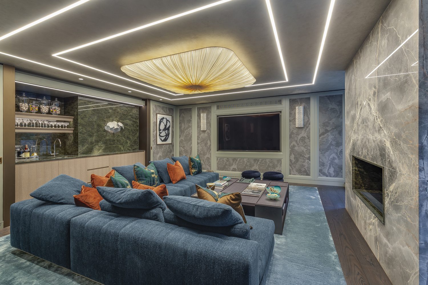 Fior di Bosco living room by Roma Marble, London