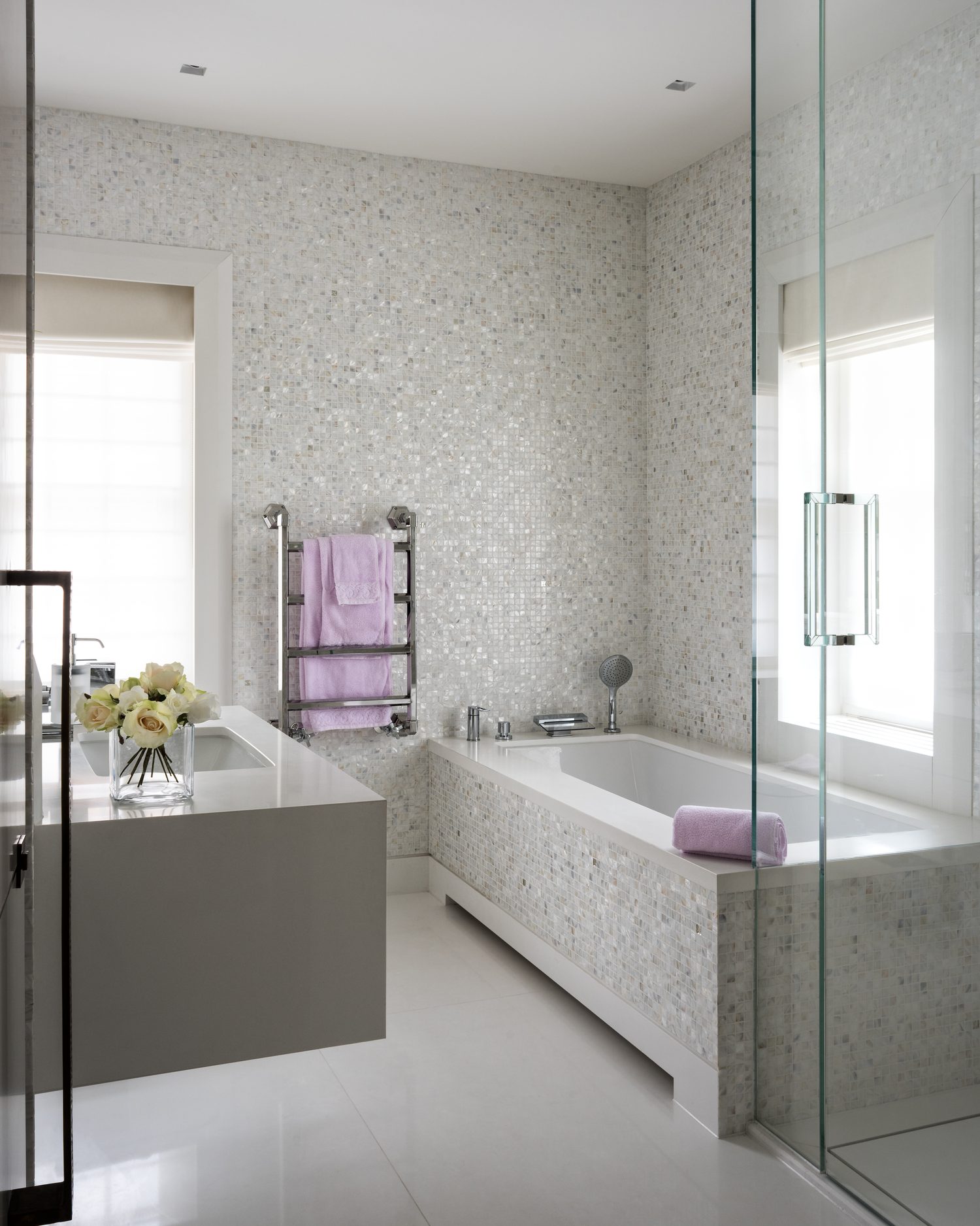 Mother of Pearl bathroom by Roma Marble, London