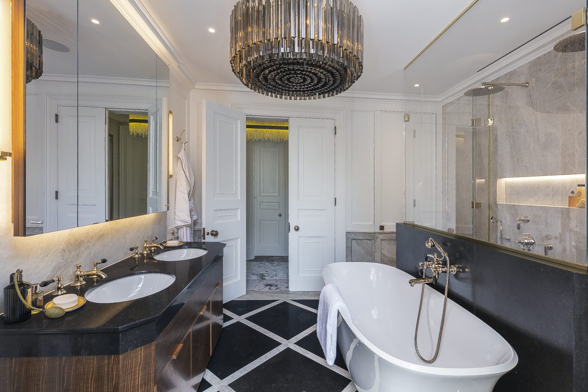 Nero Galaxy bathroom by Roma Marble, London
