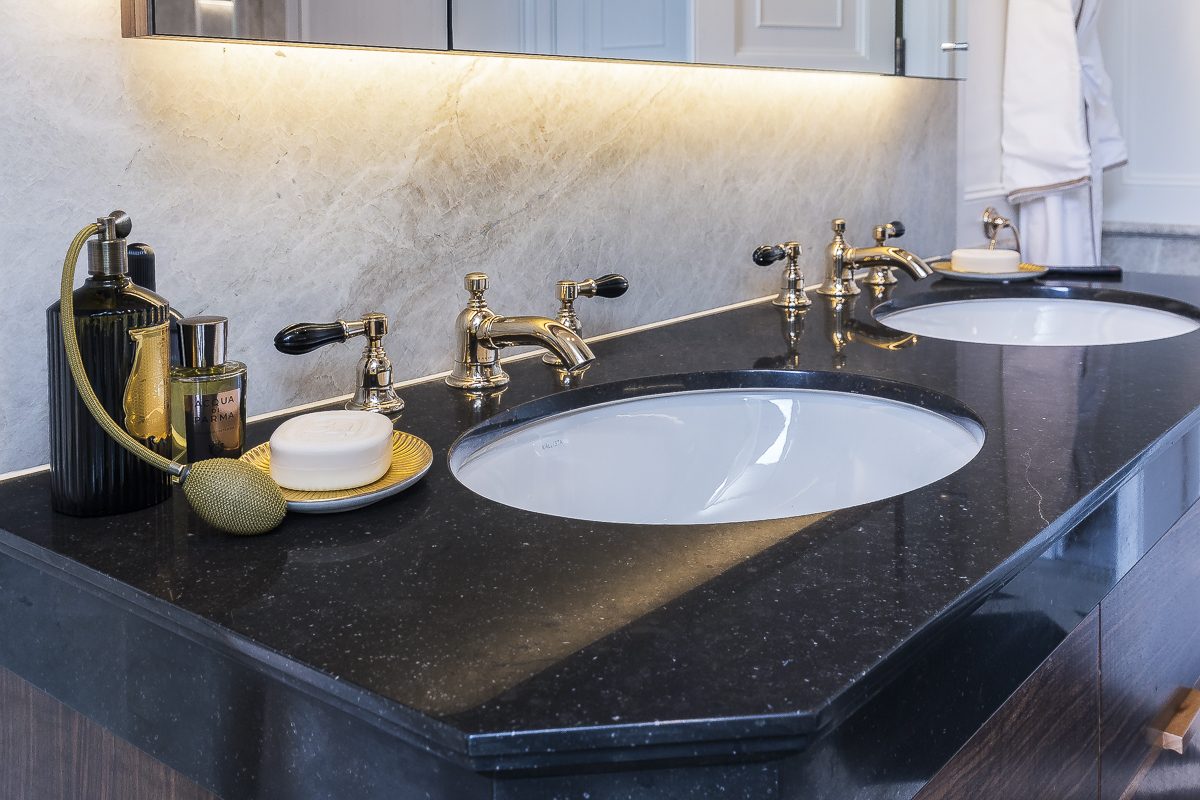 Nero Galaxy bathroom by Roma Marble, London