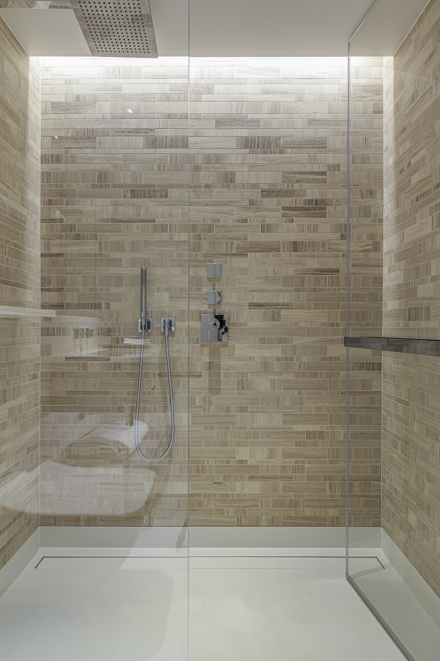 Noce Travertine bathroom by Roma Marble, London
