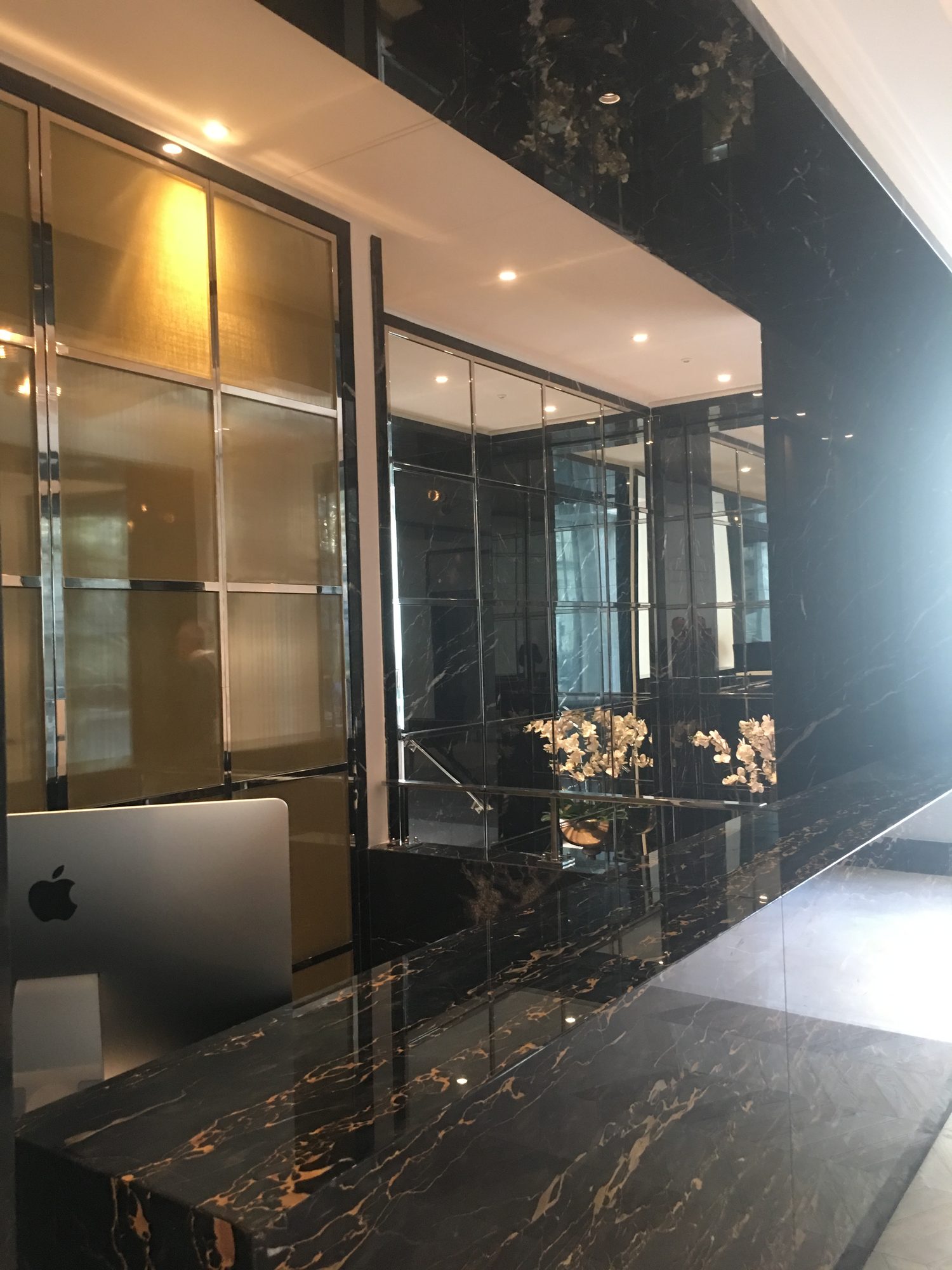 Portoro Gold bar by Roma Marble, London