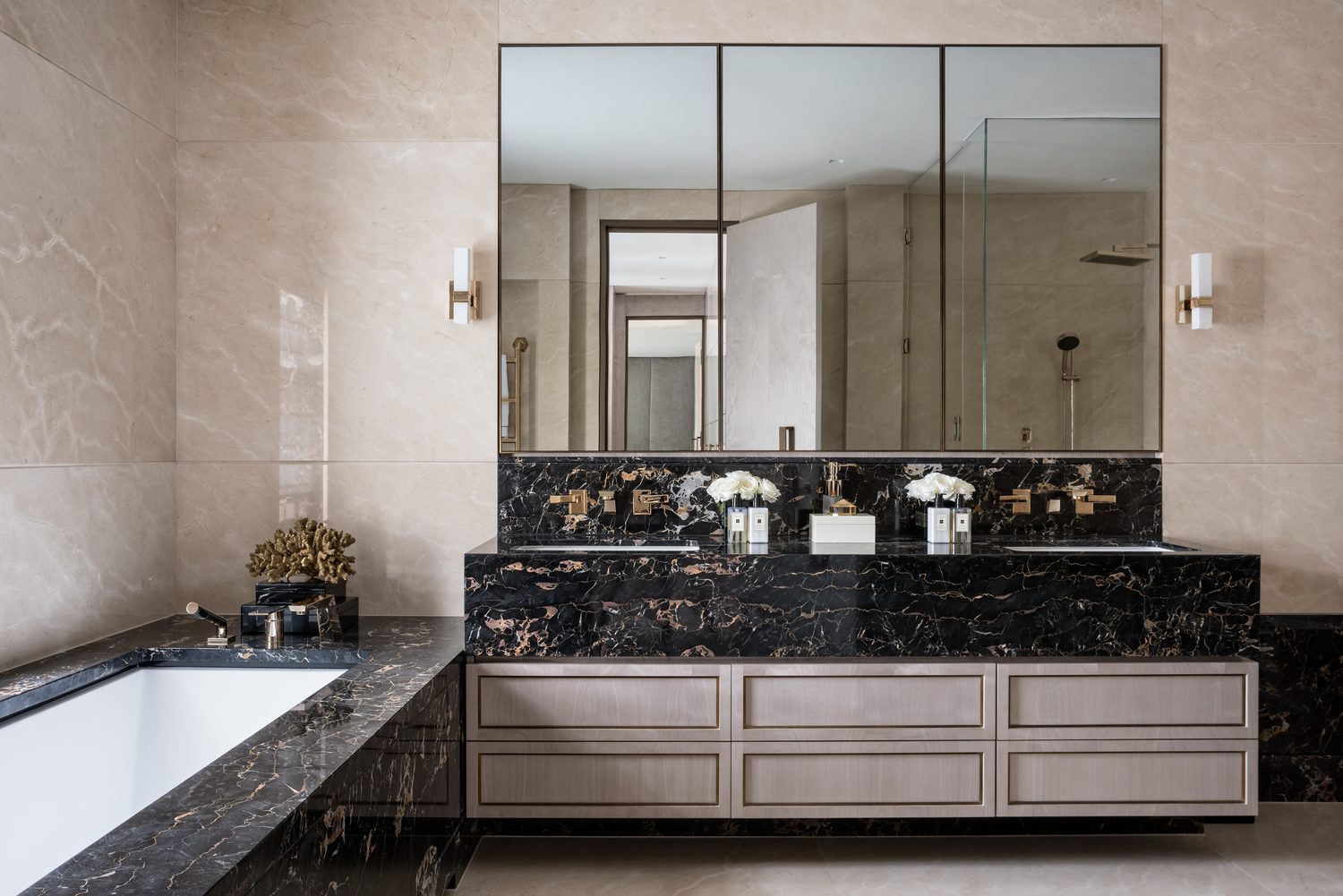 Portoro Gold bathroom by Roma Marble, London