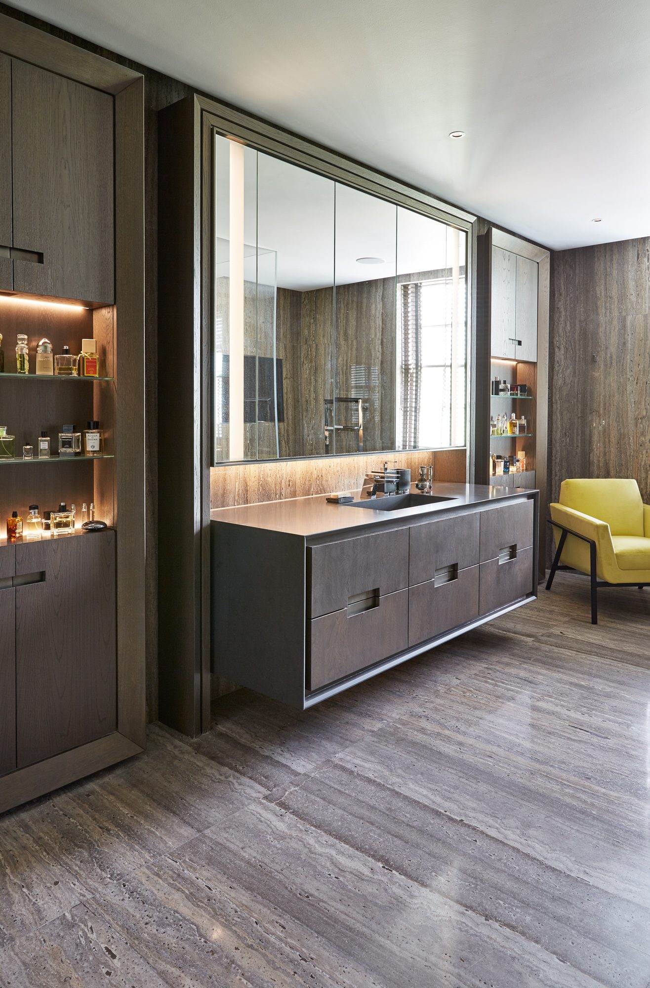 Silver Travertine bathroom by Roma Marble, London