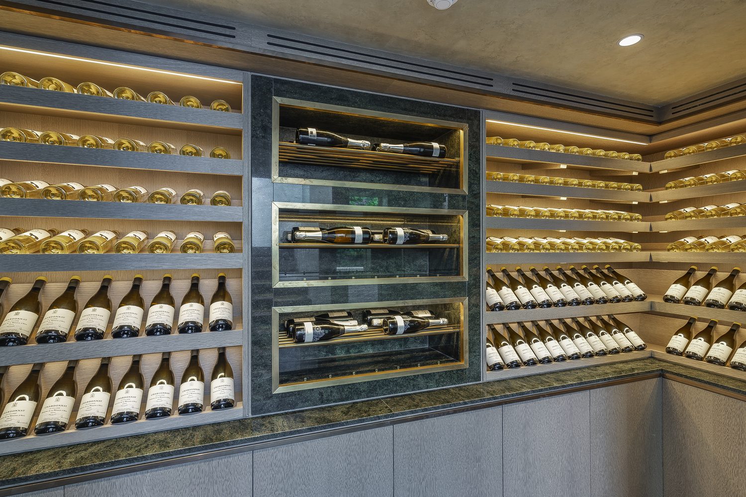Verde India wine wall by Roma Marble, London