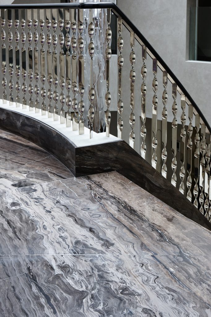 Nero Assoluto worktops, upstands and flooring in the kitchen — Cloak House, Roma Marble