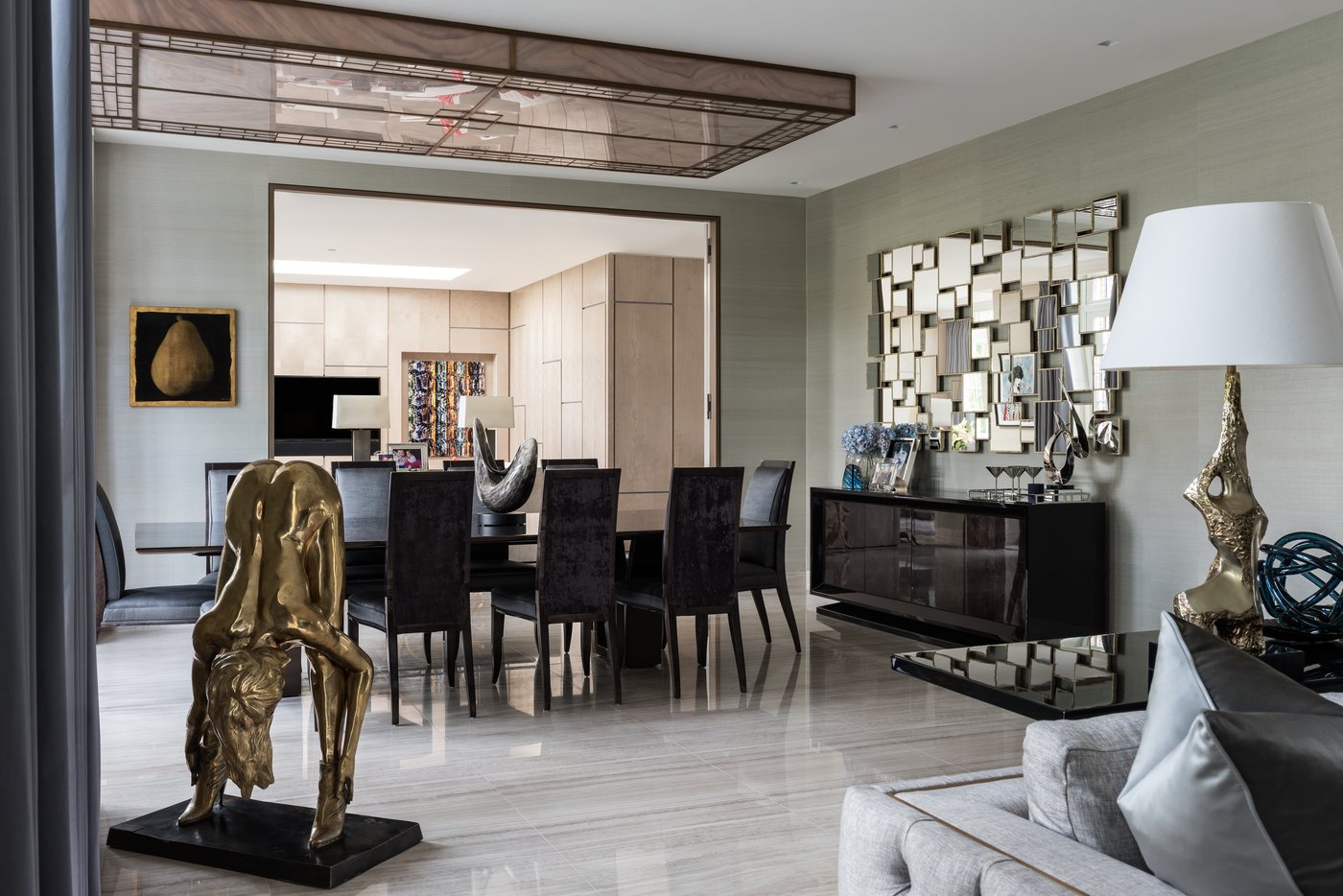 Filetto Light marble was selected for the floor borders across the office — Winnington Road, Roma Marble